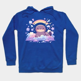 Cute Kawaii Rainbow Baby Sea Otter Pup Hoodie